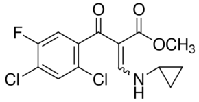 2-(2,4-Dichloro-5-fluorobenzoyl)-3-cyclopropylaminoacrylic acid, methyl ester, mixture of isomers chemical structure