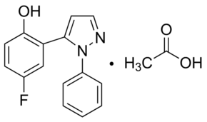 4-Fluoro-2-(1-phenyl-1H-pyrazol-5-yl)phenol acetate chemical structure