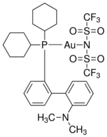 2-(Dicyclohexylphosphino)-2′-(N,N-dimethylamino)biphenyl gold(I) bis(trifluoromethane)sulfonimide chemical structure