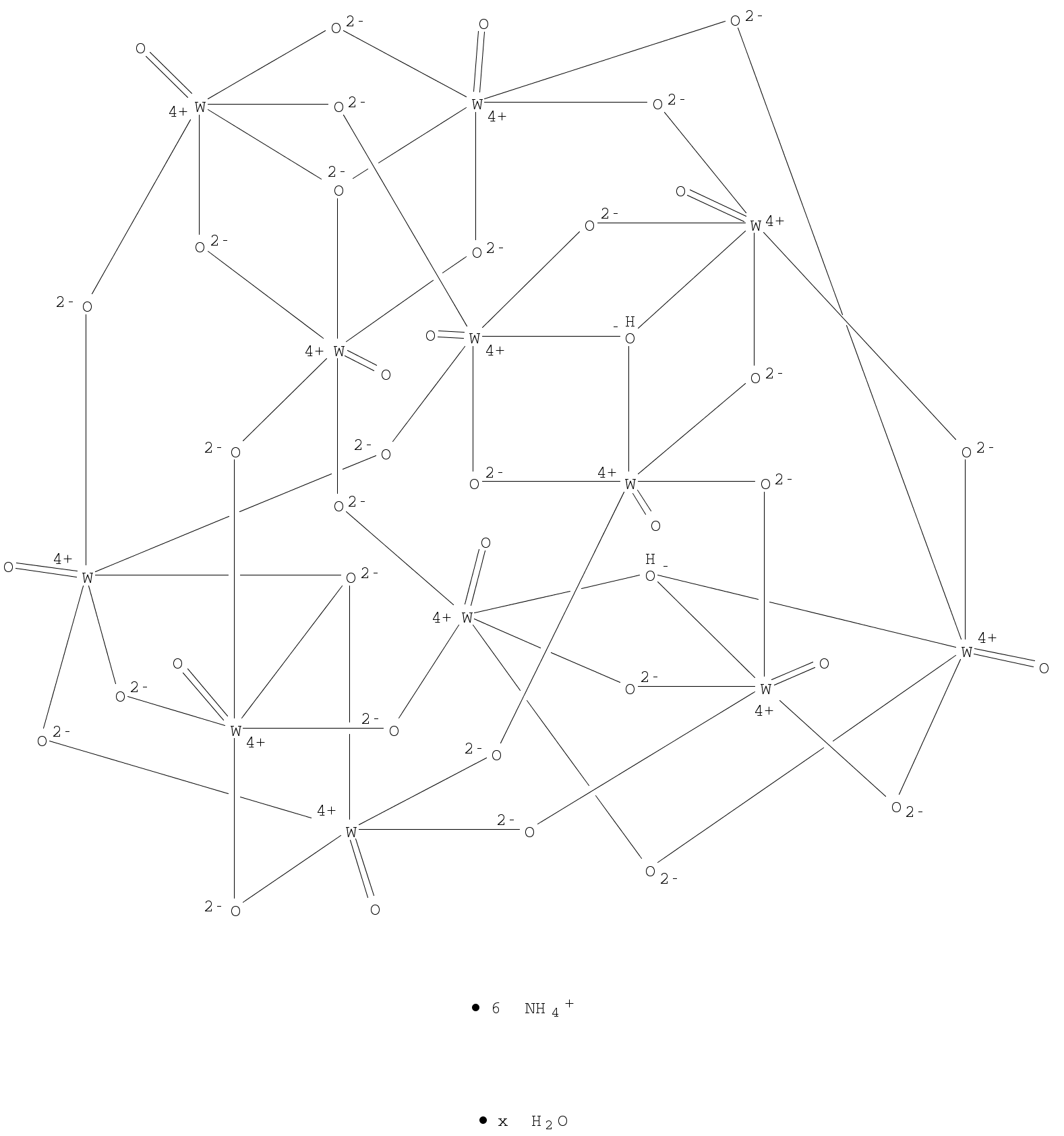 Ammonium metatungstate hydrate chemical structure