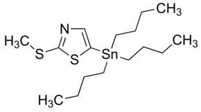 2-(Methylthio)-5-(tributylstannyl)thiazole chemical structure