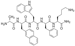 D-Ala-β-(2-naphthyl)-D-Ala-Trp-D-Phe-Lys amide chemical structure