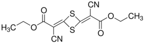 Diethyl 2,2′-(1,3-dithietane-2,4-diylidene)bis(cyanoacetate) chemical structure