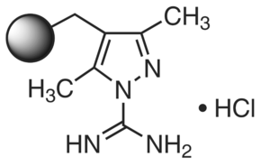 3,5-Dimethylpyrazole-1-carboxamidine hydrochloride, polymer-supported chemical structure