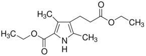 Ethyl 2,4-dimethyl-5-(ethoxycarbonyl)-3-pyrrolepropionate chemical structure