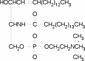 N-Palmitoyl-D-sphingomyelin semisynthetic from bovine brain sphingomyelin chemical structure