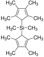 Dimethylbis(2,3,4,5-tetramethyl-2,4-cyclopentadien-1-yl)silane chemical structure