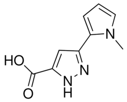 3-(1-Methyl-1H-pyrrol-2-yl)-1H-pyrazole-5-carboxylic acid chemical structure
