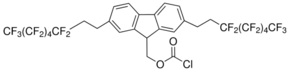 2,7-Bis(1H,1H,2H,2H-perfluorooctyl)-9-fluorenylmethoxycarbonyl chloride chemical structure