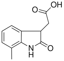 (7-Methyl-2-oxo-2,3-dihydro-1H-indol-3-yl)acetic acid chemical structure